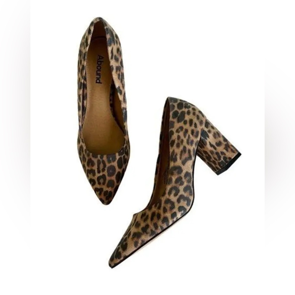 Abound Abadury Leopard Print Block Heel Pointed Toe